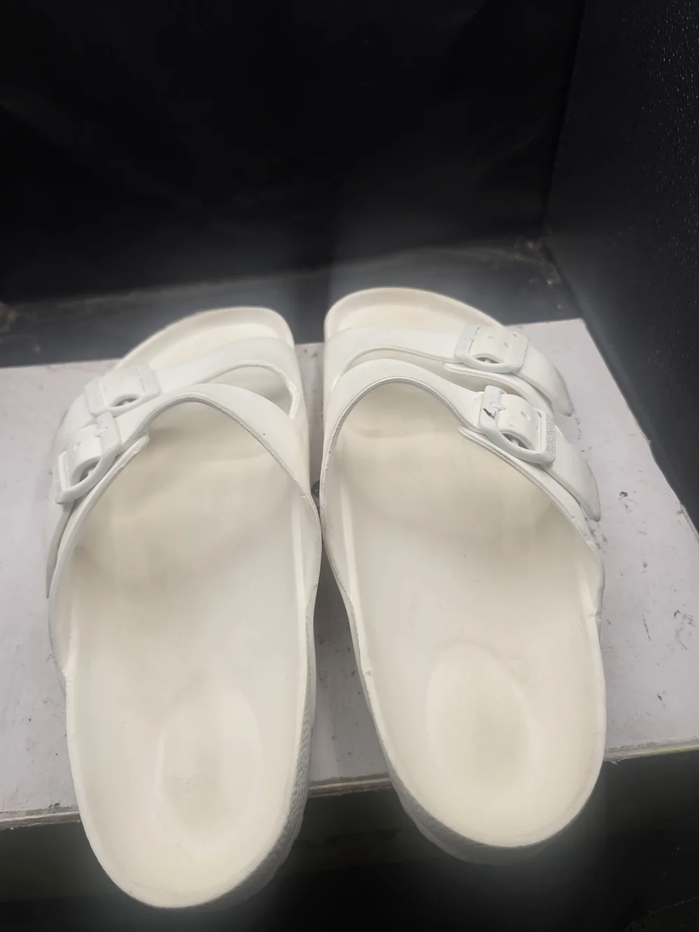 Birkenstock White Double-Strap Men's Slip-On Sandals